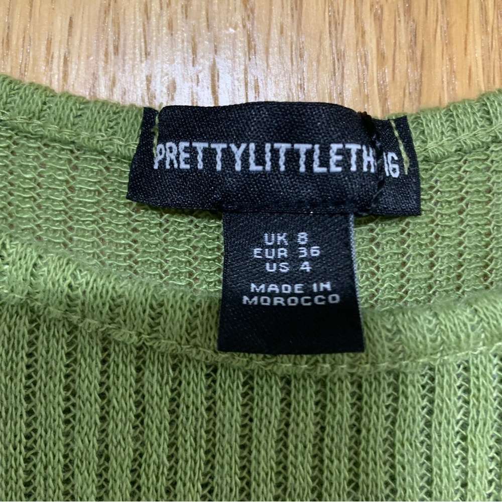 Pretty Little Thing Long Sleeve Green Sweater - Size 4 - Picture 3 of 6